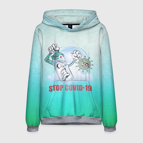 Мужская толстовка Stop covid / 3D-Меланж – фото 1