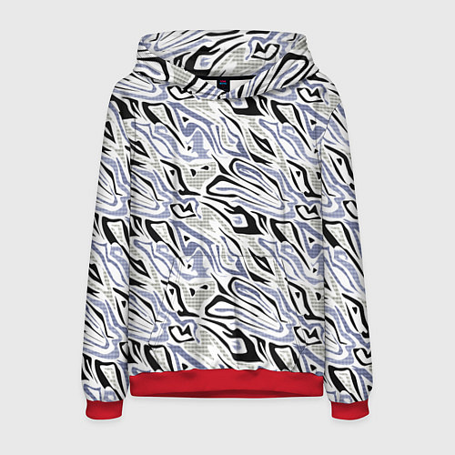 Мужская толстовка Абстрактный сиренево-черный / 3D-Красный – фото 1