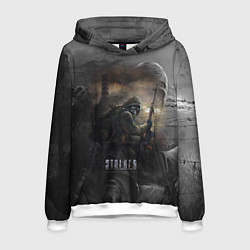 Толстовка-худи мужская СТАЛКЕР ТЕНИ ЧЕРНОБЫЛЯ STALKER SHADOW OF CHERNOBYL, цвет: 3D-белый