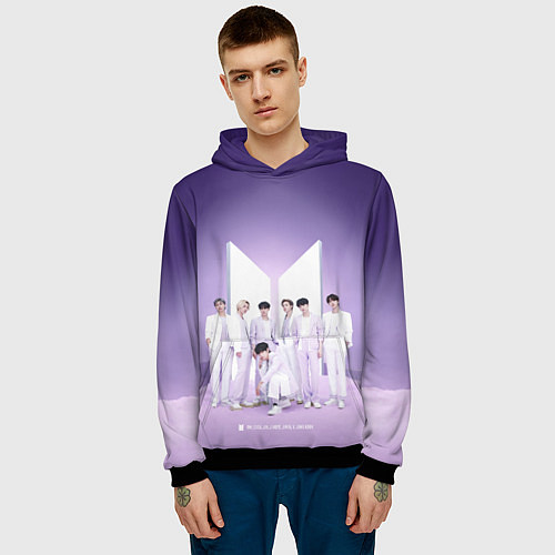 Мужская толстовка BTS Purple / 3D-Черный – фото 3