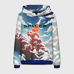 Толстовка-худи мужская Ракета SpaceX, цвет: 3D-синий
