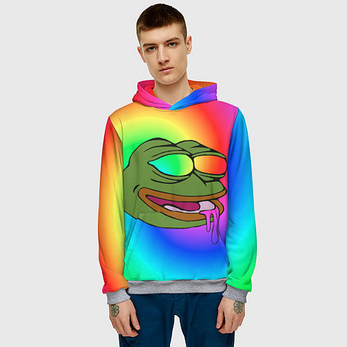 Мужская толстовка Pepe rainbow / 3D-Меланж – фото 3
