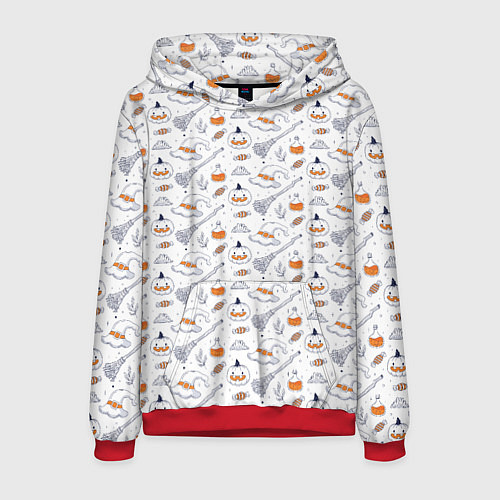 Мужская толстовка Patern Halloween 6 / 3D-Красный – фото 1