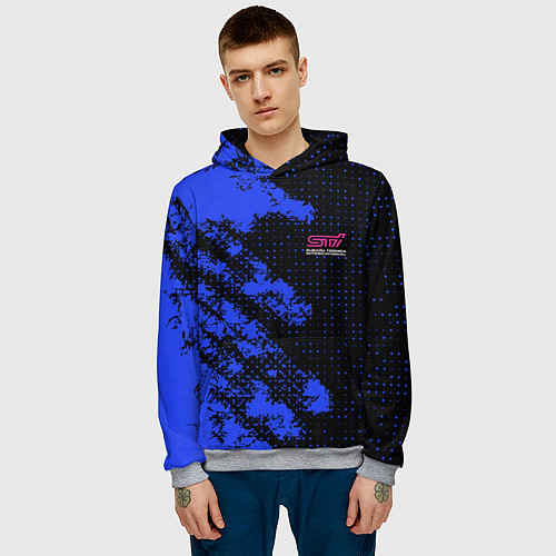 Мужская толстовка SUBARU STI СУБАРИСТ / 3D-Меланж – фото 3