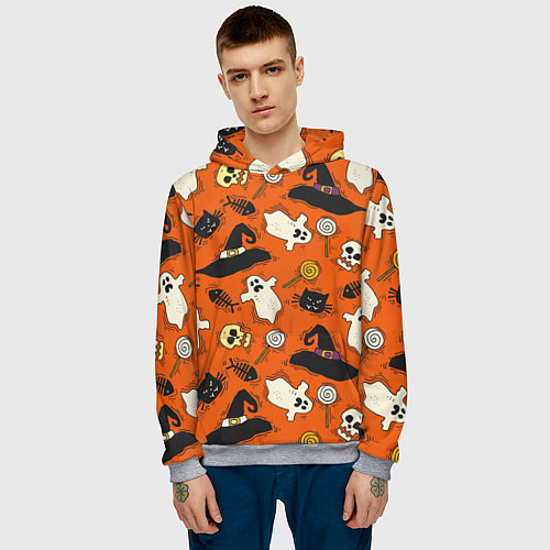Мужская толстовка Хэллоуинские шалости / 3D-Меланж – фото 3