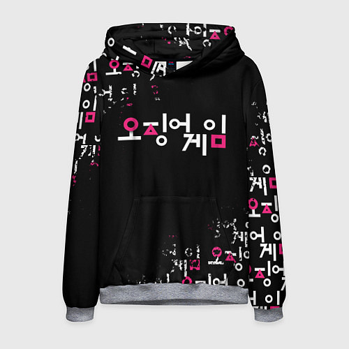 Мужская толстовка Игра в кальмара: Логотип / 3D-Меланж – фото 1