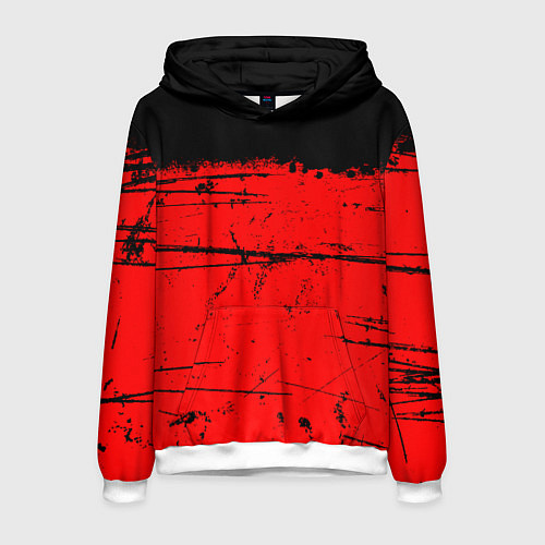 Мужская толстовка КРАСНЫЙ ГРАНЖ RED GRUNGE / 3D-Белый – фото 1
