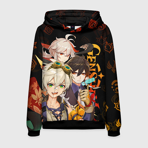 Мужская толстовка Genshin Impact: Беннет, Чжун Ли, Кадзуха / 3D-Черный – фото 1