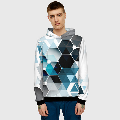 Мужская толстовка Абстракция FLO / 3D-Черный – фото 3