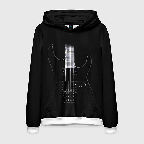 Мужская толстовка ЧЕРНАЯ ЭЛЕКТРОГИТАРА / 3D-Белый – фото 1