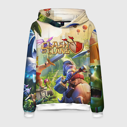 Мужская толстовка CLASH OF CLANS БИТВА КЛАНОВ / 3D-Белый – фото 1