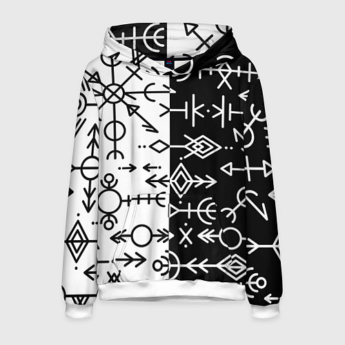 Мужская толстовка ДРЕВНИЕ СЛАВЯНСКИЕ РУНЫ / 3D-Белый – фото 1