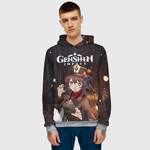 Мужская толстовка Hu Tao / 3D-Меланж – фото 3