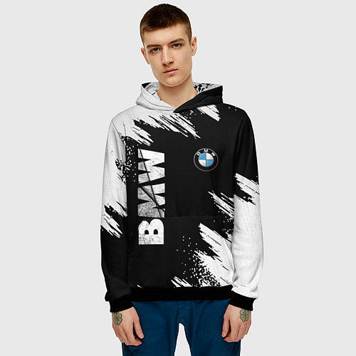 Мужская толстовка BMW GRUNGE БМВ ГРАНЖ / 3D-Черный – фото 3