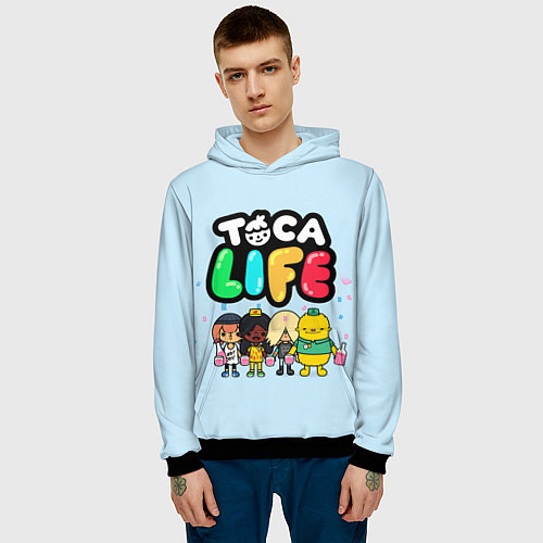 Мужская толстовка Toca Life: Logo / 3D-Черный – фото 3