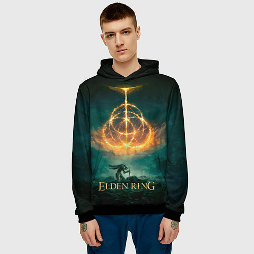 Мужская толстовка Elden Ring Game Art / 3D-Черный – фото 3