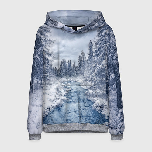 Мужская толстовка СНЕЖНЫЙ ПЕЙЗАЖ / 3D-Меланж – фото 1