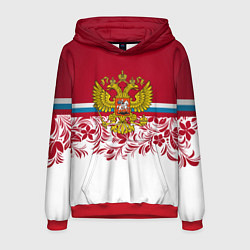 Толстовка-худи мужская Российский герб, цвет: 3D-красный