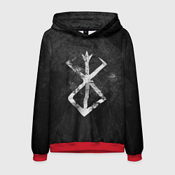 Толстовка-худи мужская BERSERK LOGO GRUNGE, цвет: 3D-красный