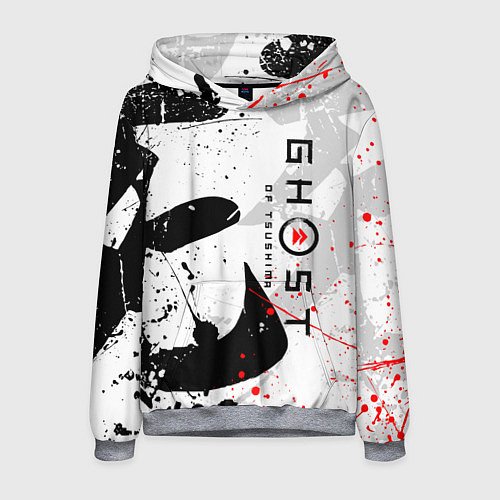 Мужская толстовка GHOST OF TSUSHIMA ПРИЗРАК ЦУСИМЫ БЕЛЫЙ / 3D-Меланж – фото 1