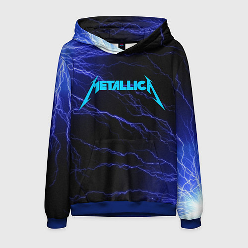 Мужская толстовка METALLICA BLUE FLASH МЕТАЛЛИКА СИНИЕ МОЛНИИ / 3D-Синий – фото 1