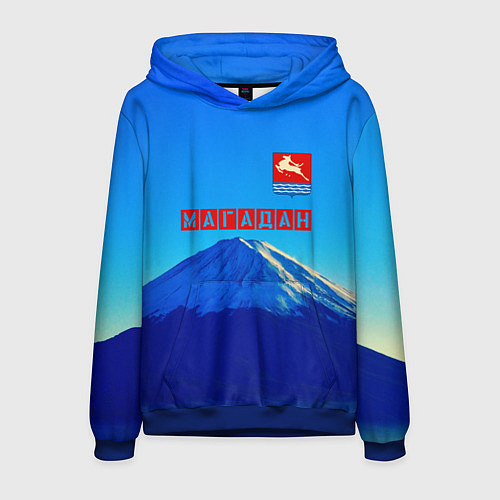 Мужская толстовка Магадан герб / 3D-Синий – фото 1