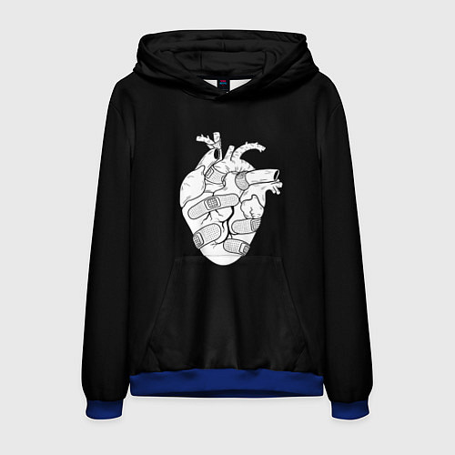 Мужская толстовка Раненное-сердце / 3D-Синий – фото 1