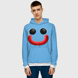 Толстовка-худи мужская Huggy Waggy smile, цвет: 3D-белый — фото 2