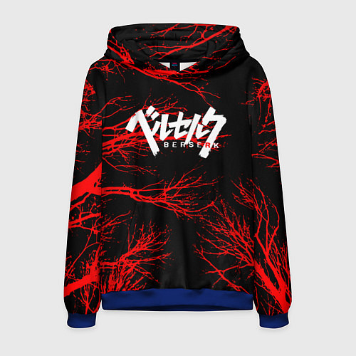 Мужская толстовка Berserk: Ветки деревьев / 3D-Синий – фото 1
