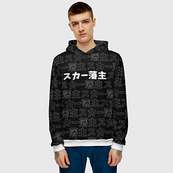 Толстовка-худи мужская SCARLXRD WHITE LOGO PATTERN КОНТУР, цвет: 3D-белый — фото 2