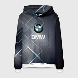 Толстовка-худи мужская BMW Logo, цвет: 3D-белый