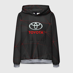 Толстовка-худи мужская Toyota Тонкие линии неона, цвет: 3D-меланж