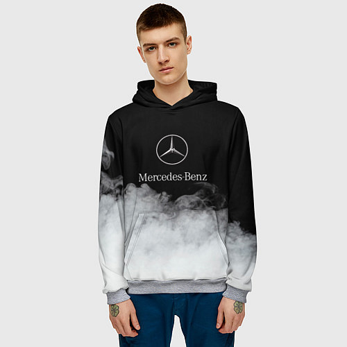Мужская толстовка Mercedes-Benz Облака / 3D-Меланж – фото 3