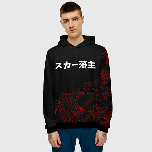 Мужская толстовка SCARLXRD RED STYLE LOGO / 3D-Черный – фото 3