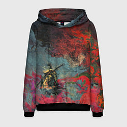 Толстовка-худи мужская Sekiro Самурай против дракона, цвет: 3D-черный