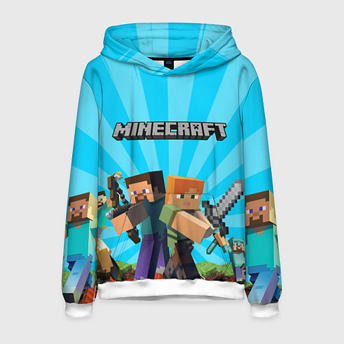 Мужская толстовка МАЙНКРАФТ ГЕРОИ ИГРЫ MINECRAFT / 3D-Белый – фото 1