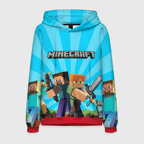Мужская толстовка МАЙНКРАФТ ГЕРОИ ИГРЫ MINECRAFT / 3D-Красный – фото 1