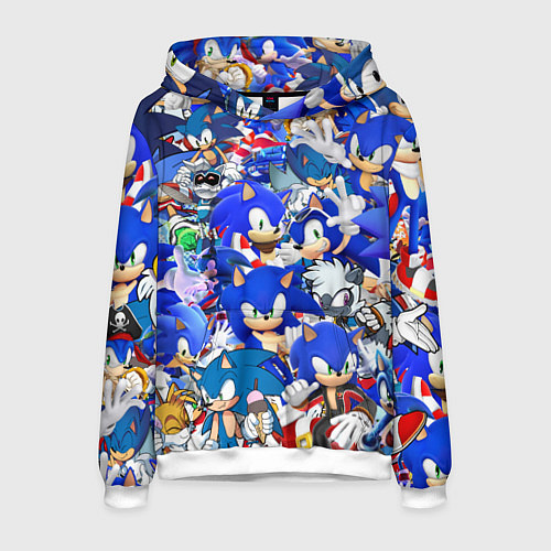 Мужская толстовка SONIC СИНИЙ ЁЖ СОНИК / 3D-Белый – фото 1