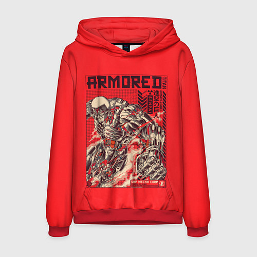 Мужская толстовка ARMORED TITAN - Бронированный Титан / 3D-Красный – фото 1