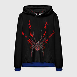 Толстовка-худи мужская Красно белый паук, цвет: 3D-синий