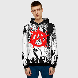 Толстовка-худи мужская АНАРХИЯ РЕВОЛЮЦИЯ,, цвет: 3D-черный — фото 2
