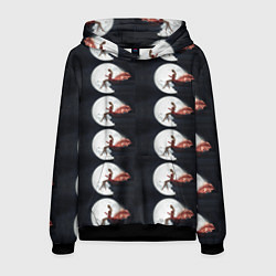 Толстовка-худи мужская Лунная девушка, цвет: 3D-черный