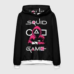 Толстовка-худи мужская Squid game: guard-killer, цвет: 3D-белый