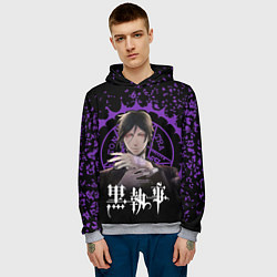 Толстовка-худи мужская Себастьян Михаэлис Демон, цвет: 3D-меланж — фото 2
