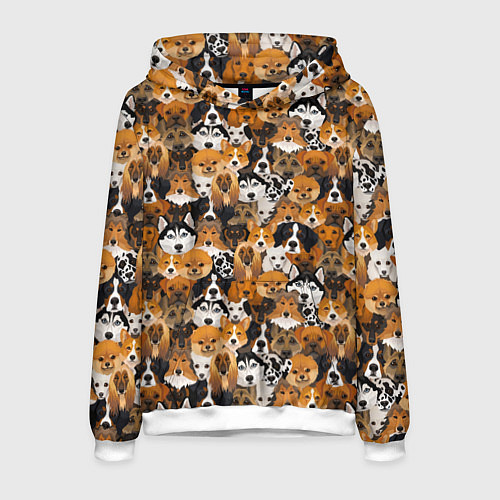 Мужская толстовка Разные Собаки / 3D-Белый – фото 1