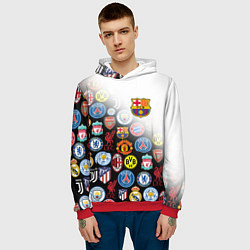 Толстовка-худи мужская FC BARCELONA LOGOBOMBING, цвет: 3D-красный — фото 2
