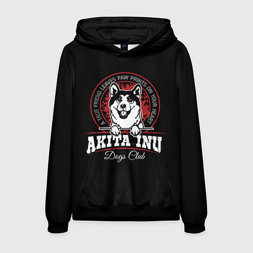 Мужская толстовка Акита-Ину Akita Inu / 3D-Черный – фото 1