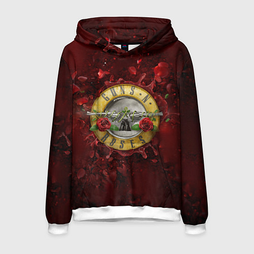 Мужская толстовка Лого GNR в розах / 3D-Белый – фото 1