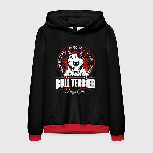 Мужская толстовка Бультерьер Bull Terrier / 3D-Красный – фото 1