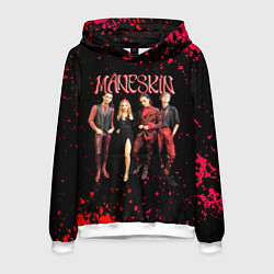 Толстовка-худи мужская Maneskin Лунный свет, рок - группа, цвет: 3D-белый
